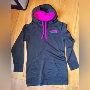 The North Face Pink and Gray Tunic Hoodie